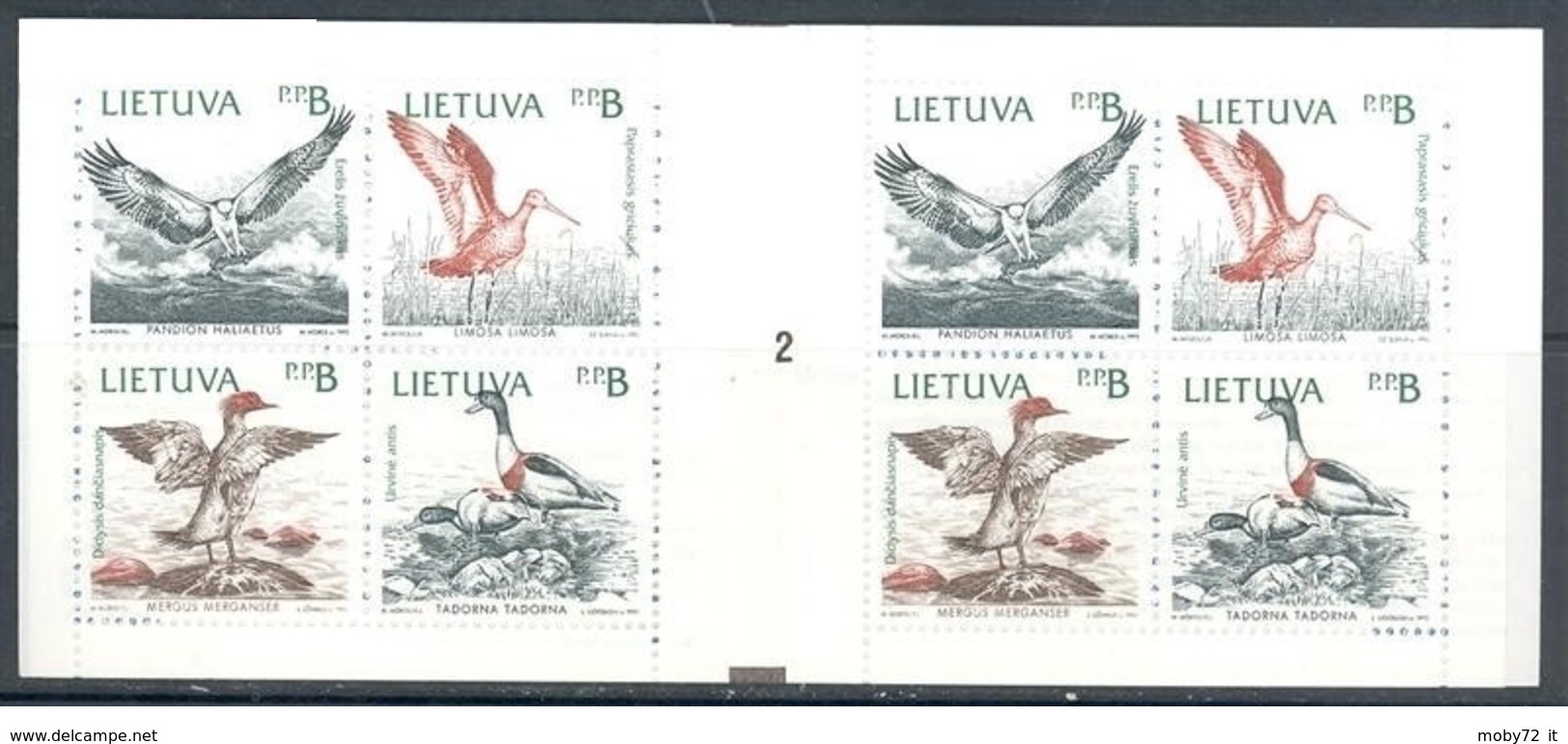 Lituania - 1992 - Nuovo/new MNH - Natura - Booklet - Type 2 - Mi N. 501/05 - Lituania