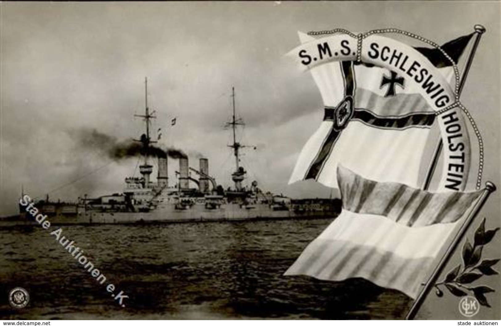 Marine SMS Schleswig Holstein Foto AK I-II - Marines