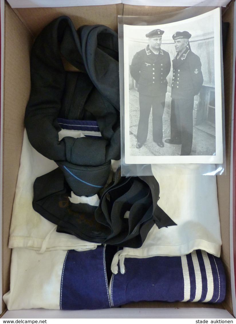Marine WK I Lot Mit 5 Uniformteilen Und 1 Foto I-II (altersbedingte Gebrauchsspuren) - Marines