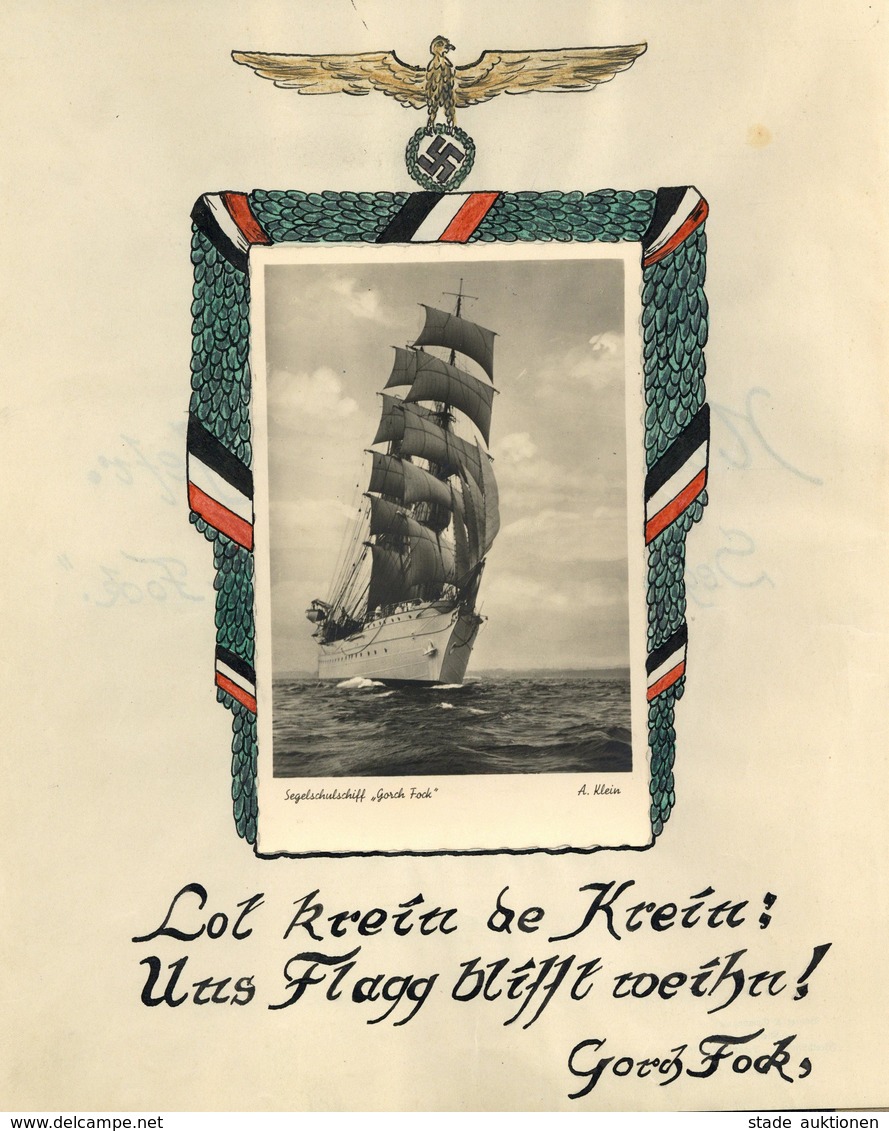 Marine WK II Segelschulschiff Gorch Fock Logbuch Gefr. Nietrug Mit Tagebuch August 1934 Bis Januar 1935 Diverse Zeichnun - Marines