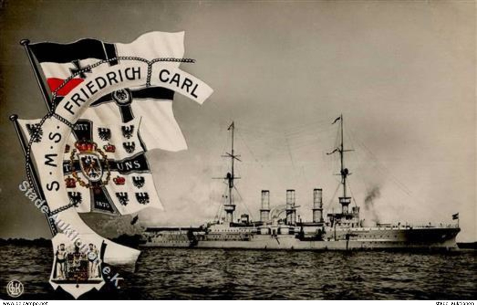Schiff Kreuzer WK I SMS Friedrich Carl Foto-Karte 1915 I-II Bateaux Bateaux - Guerra