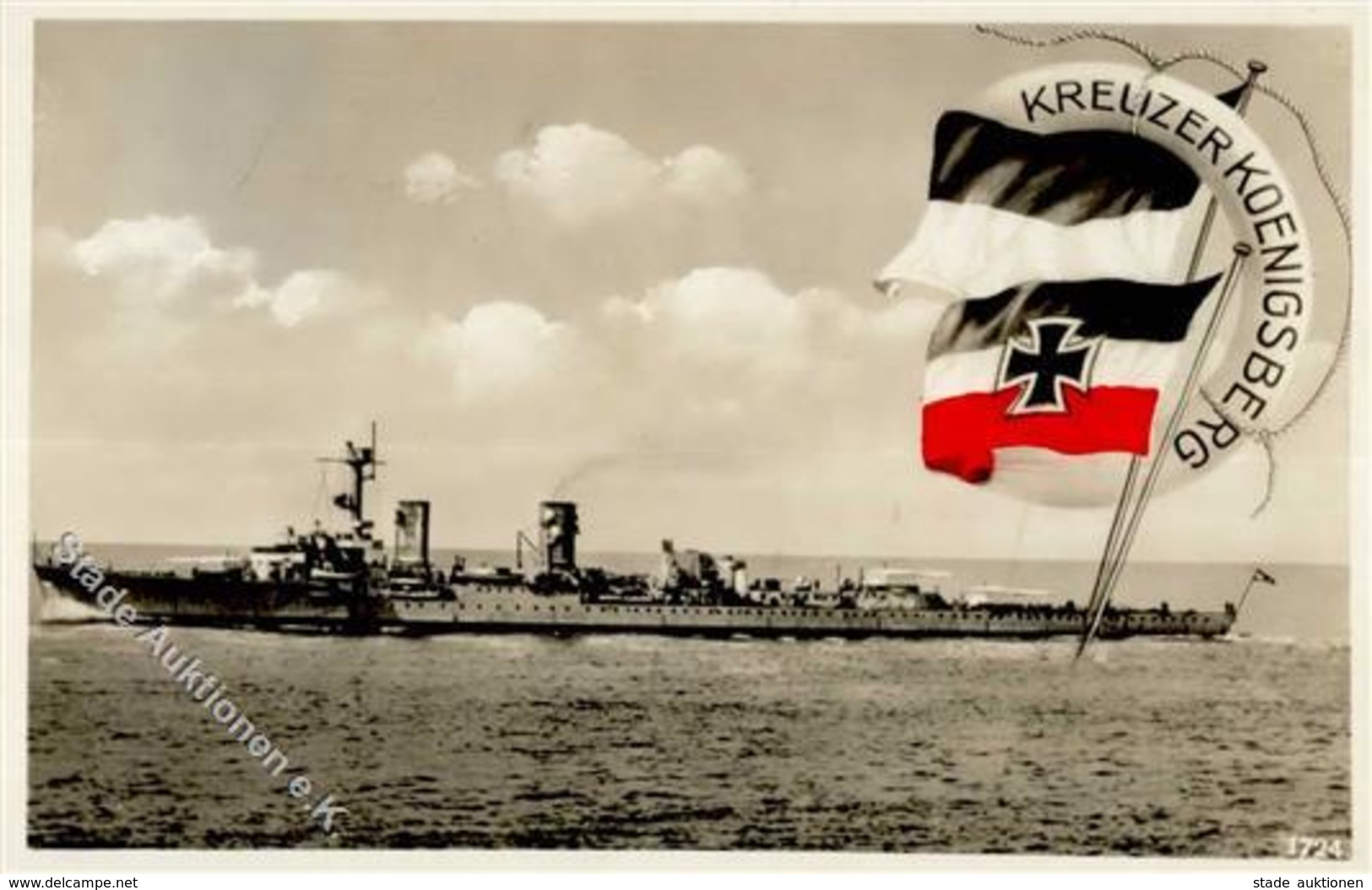 Marine WK II Kreuzer Königsberg Foto AK I-II - Guerra