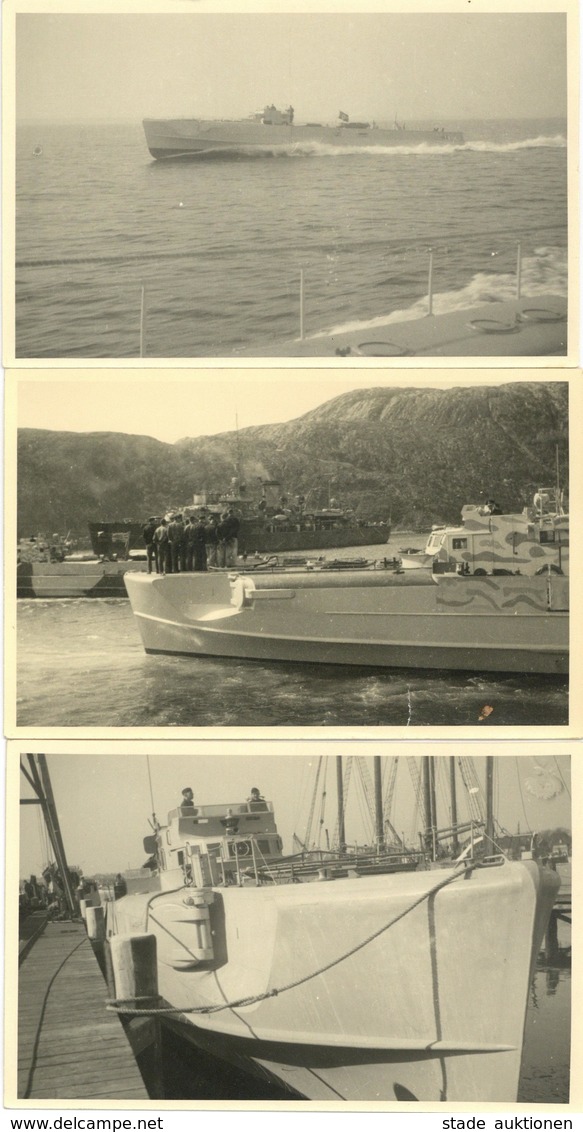 Schiff Kreuzer WK II Schnellboot Lot Mit 5 Foto-Karten I-II Bateaux Bateaux - Guerra