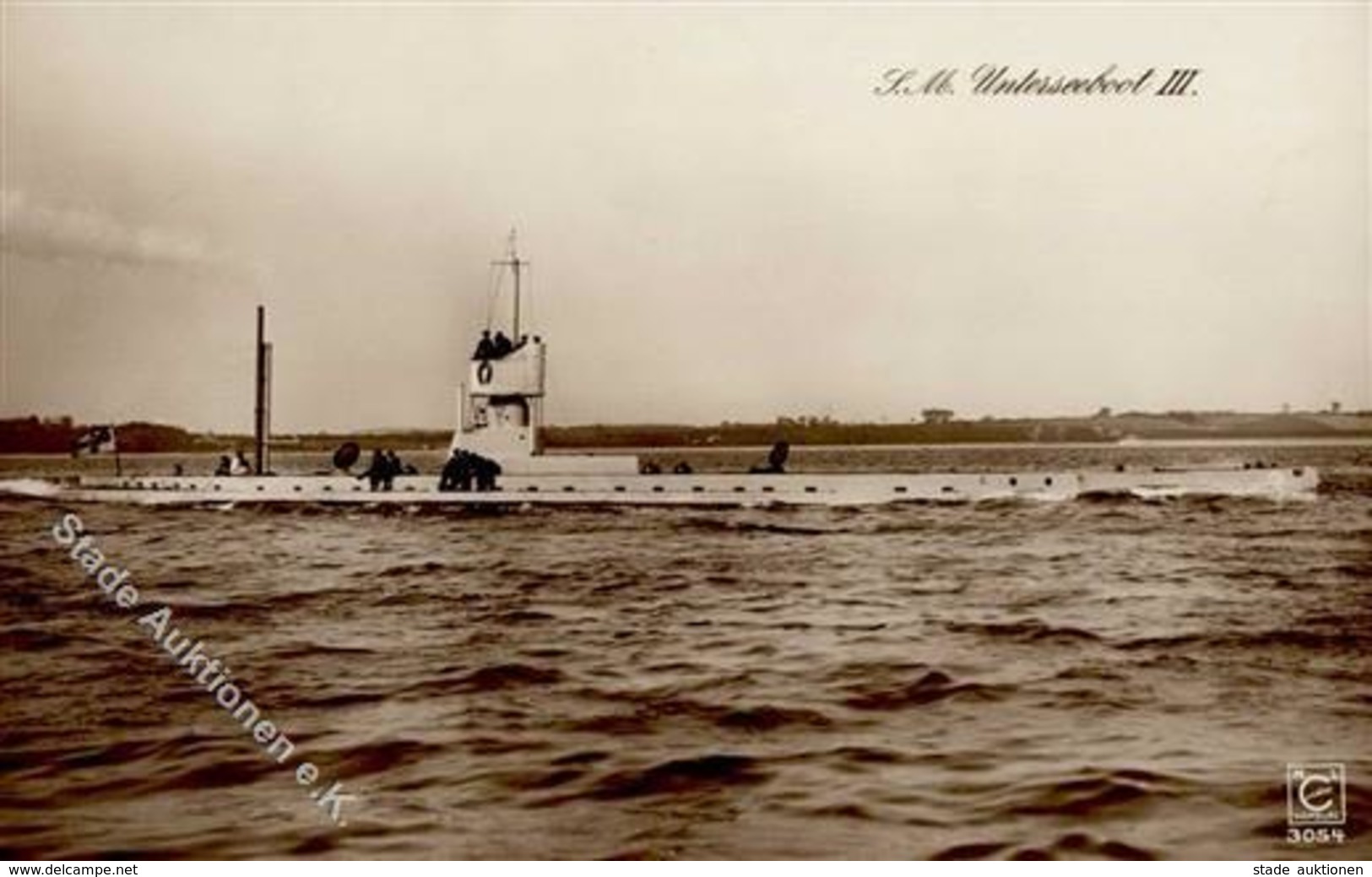 U-Boot SM Unterseeboot III. Foto AK I-II - Guerra