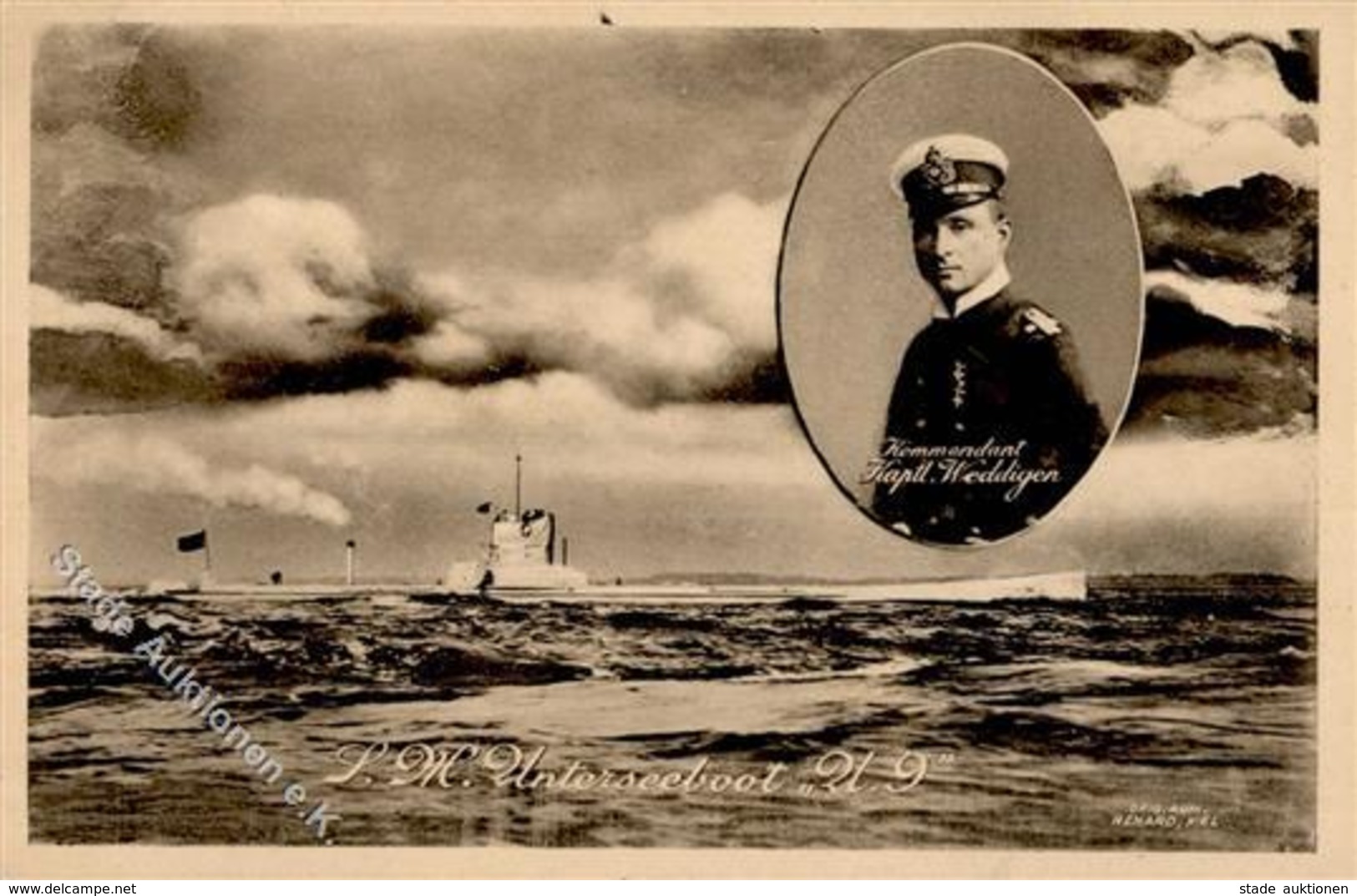 U-Boot SM Unterseeboot U 9 Kapitänleutnant Weddigen I-II (Marke Entfernt) - Guerra