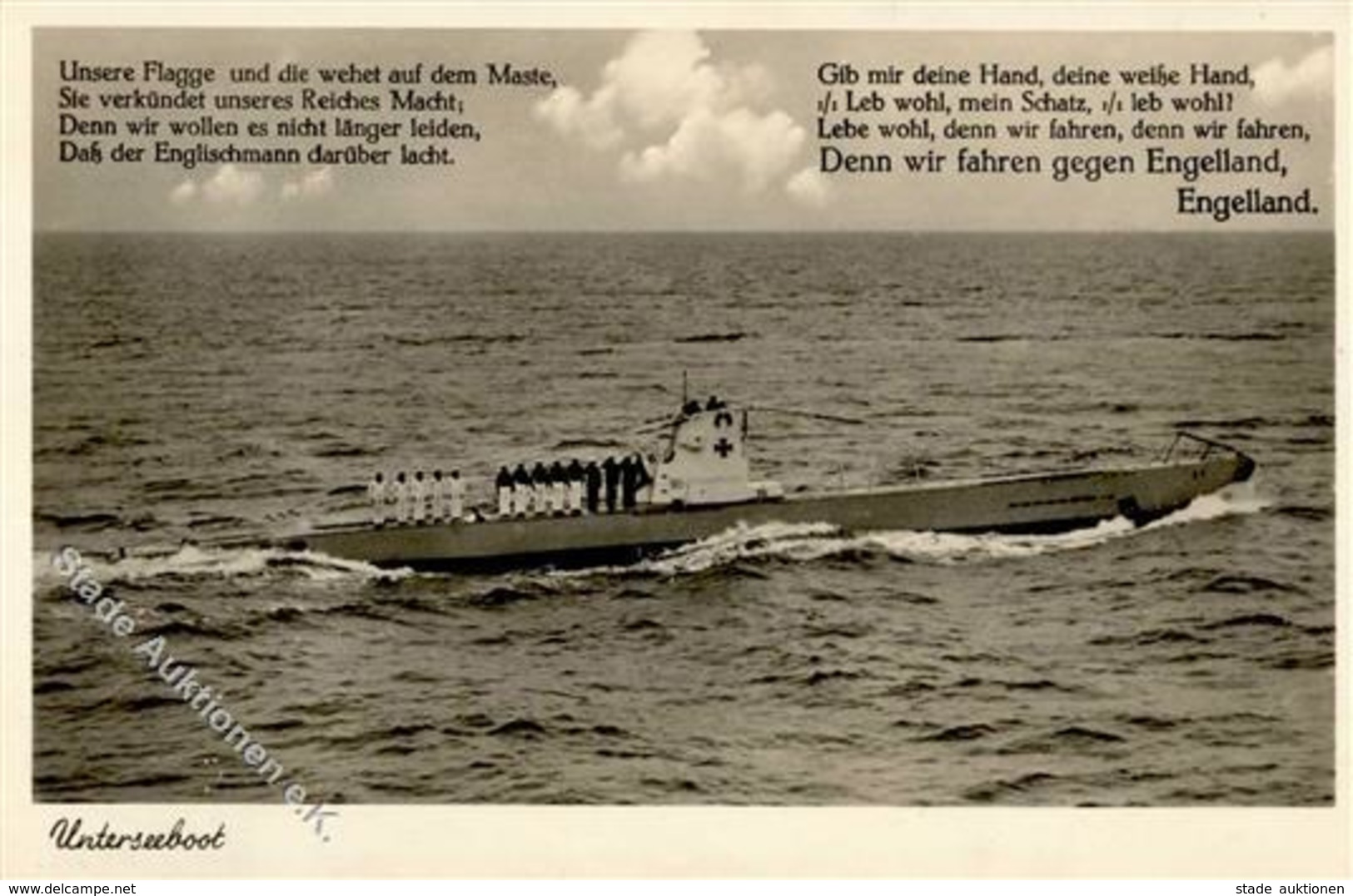 U-Boot Wir Fahren Gegen Engelland Foto AK I-II - Guerra