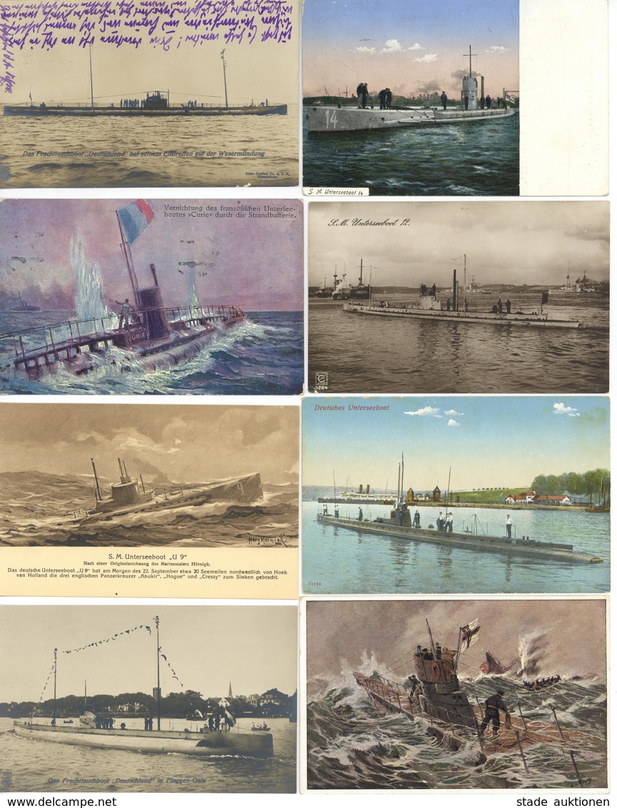 U-Boot WK I Lot Mit über 20 Ansichtskarten I-II - Guerra