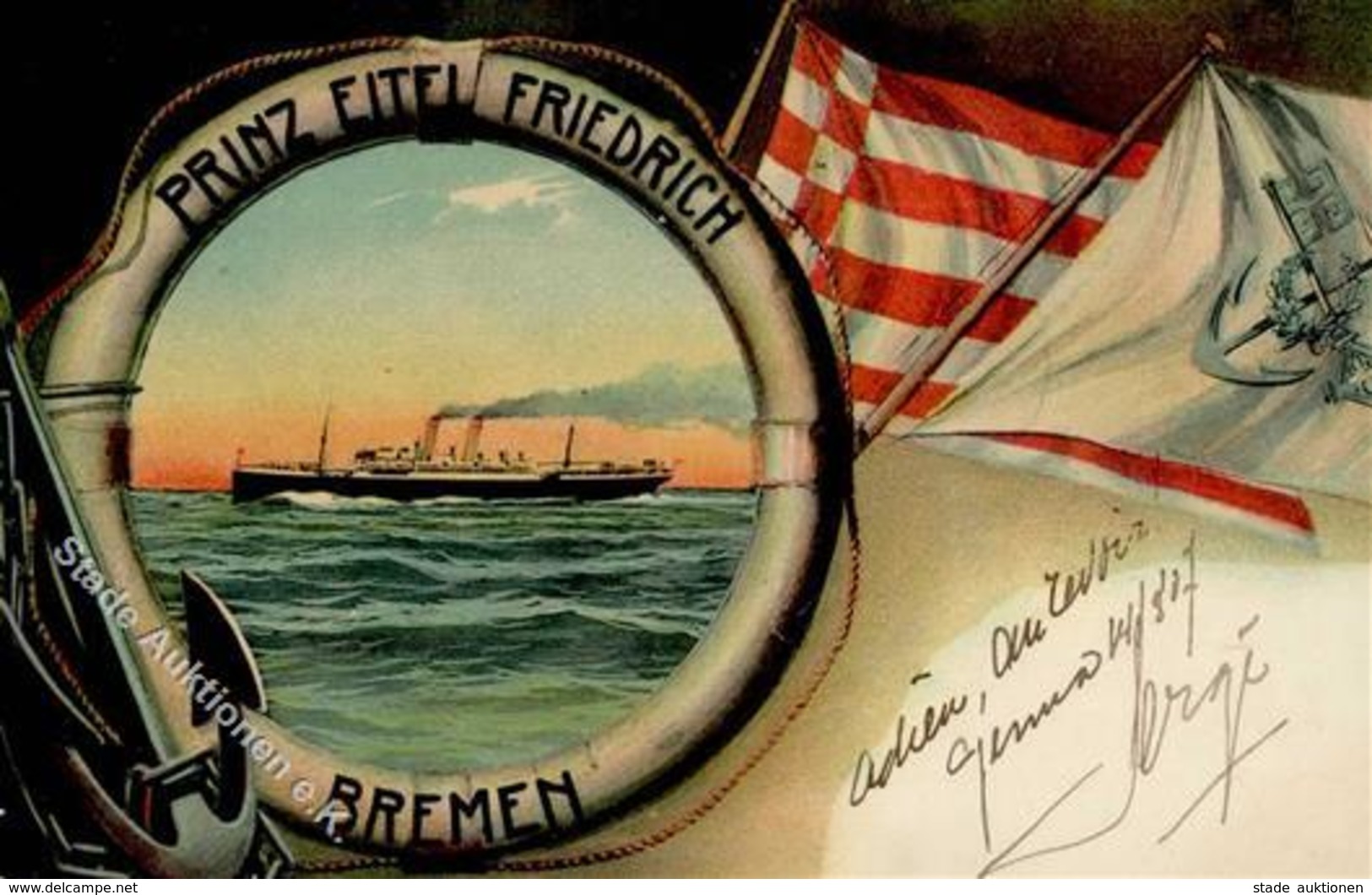 Schiff Dampfschiff Prinz Eitel Friedrich Ansichtskarte I-II Bateaux Bateaux - Guerra