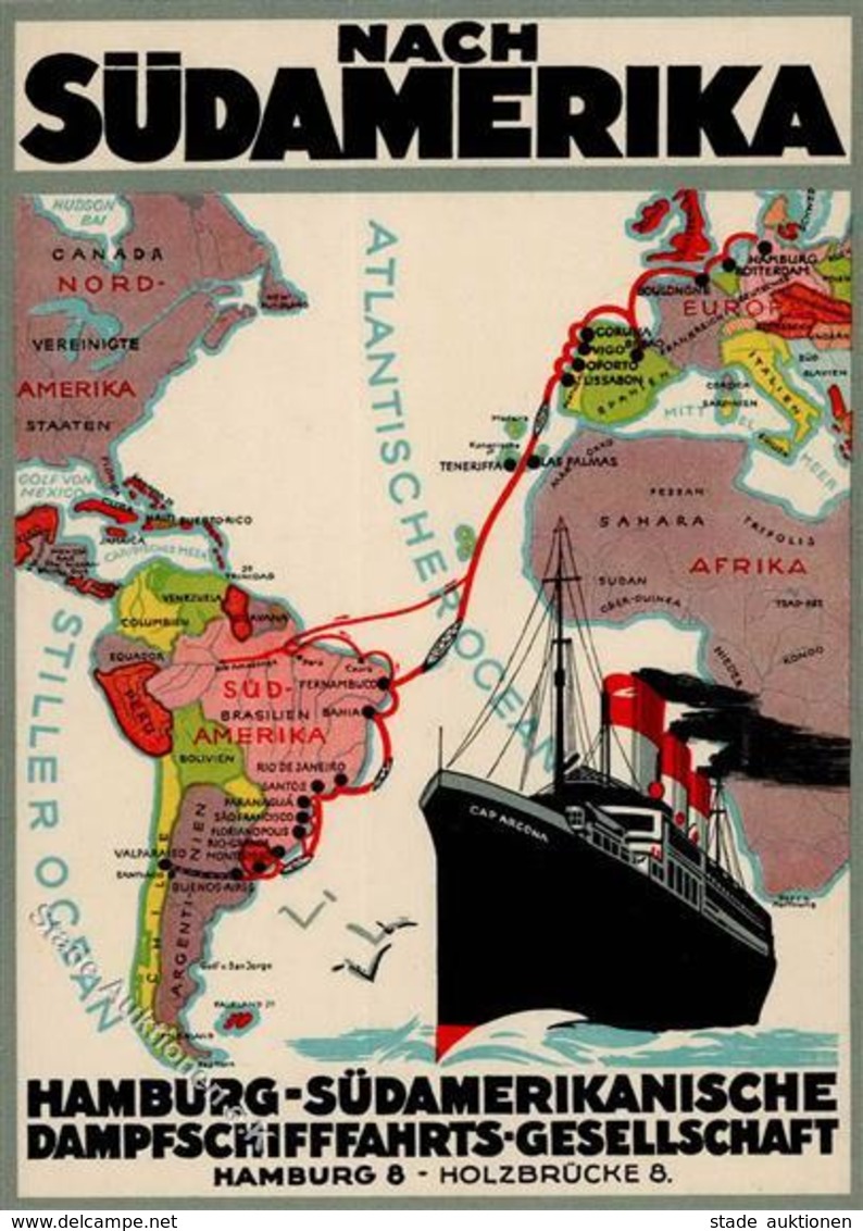 NACH SÜDAMERIKA - HDSG-Werbekarte I - Guerra