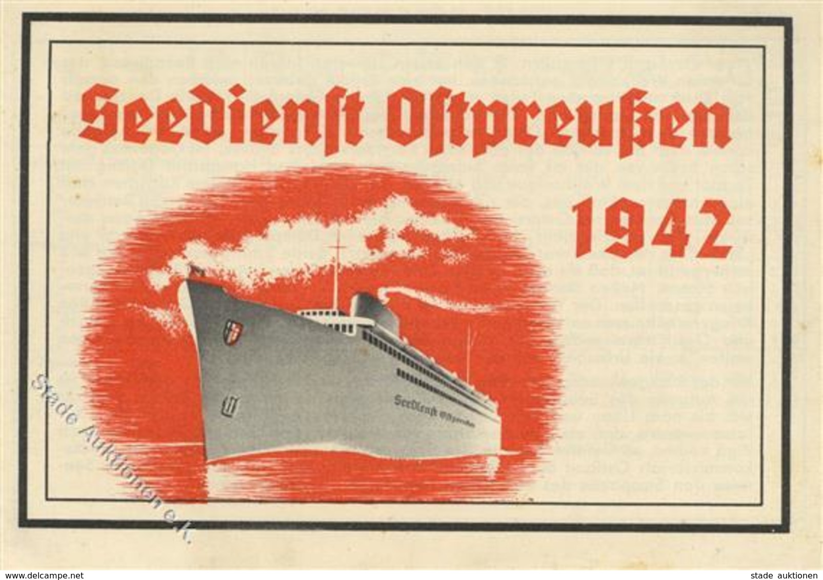 SEEDIENST OSTPREUSSEN 1942 - 4-seitiges Werbeheft I-II (rücks. Leichte Stockpunkte) - Guerra