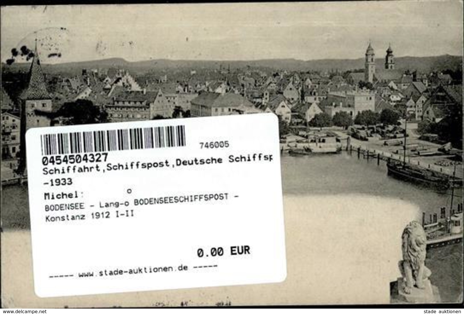 BODENSEE - Lang-o BODENSEESCHIFFSPOST - Konstanz 1912 I-II - Guerra