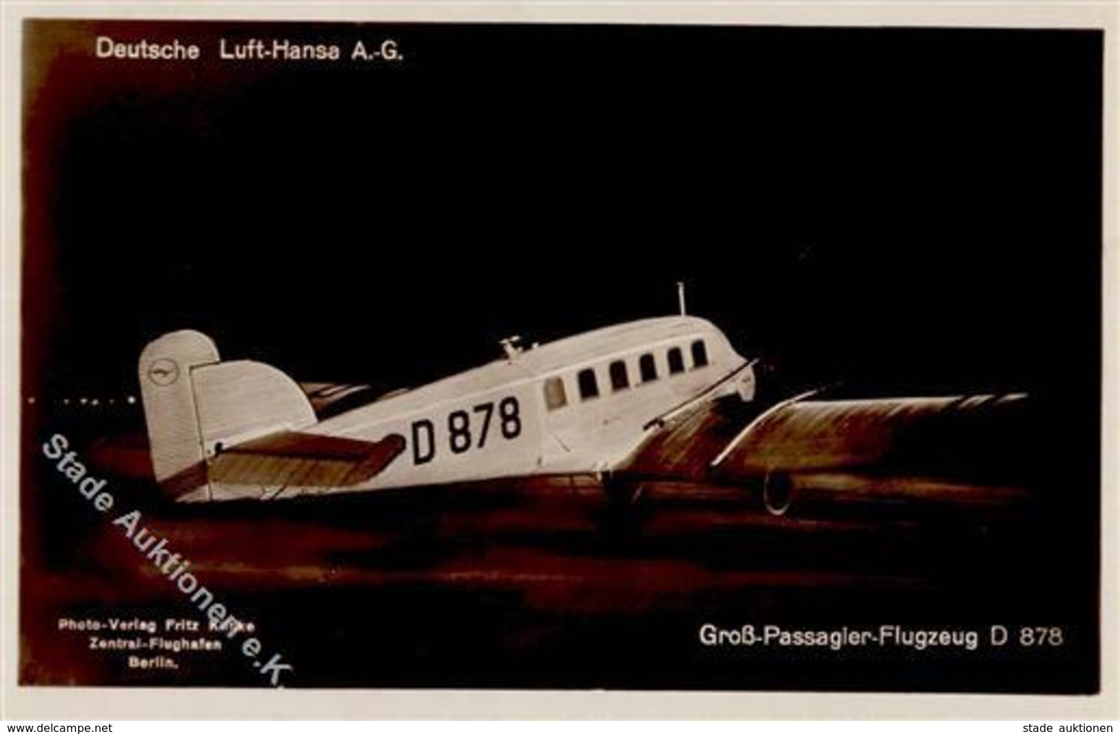 Flugzeug Groß Passagier Flugzeug D 878 Lufthansa Mit Luftpost Foto-Karte I-II Aviation - 1939-1945: 2a Guerra