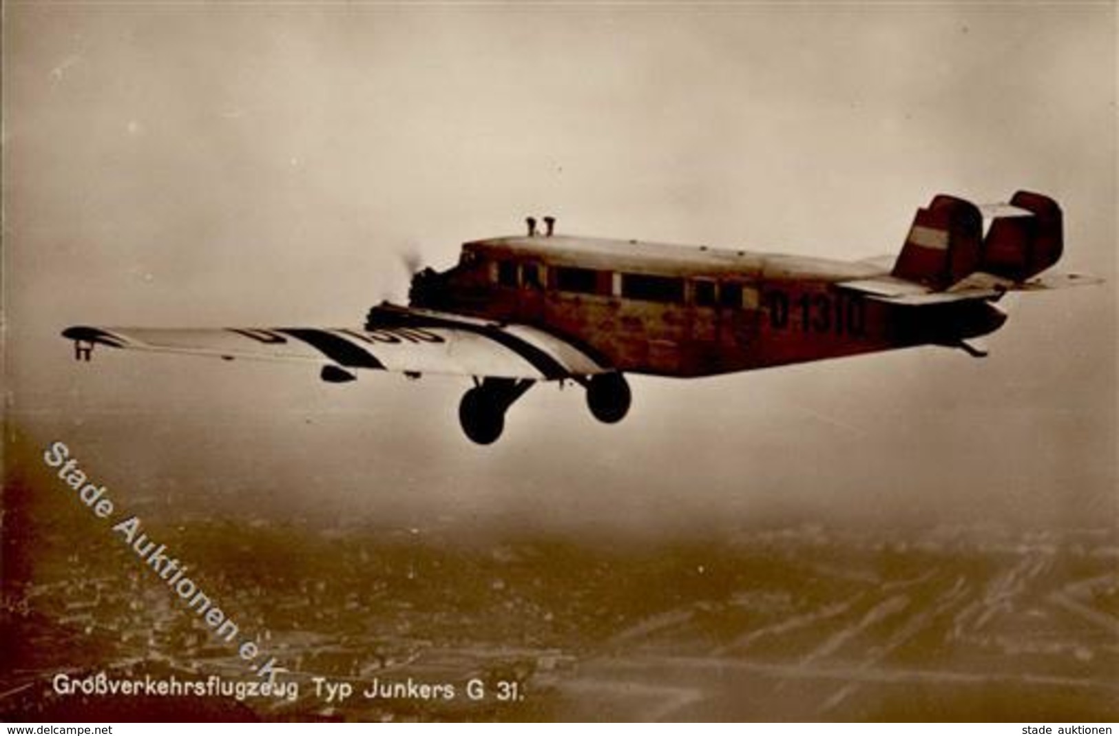 Junkers Großverkehrsflugzeug G 31 Foto AK I-II - 1939-1945: 2a Guerra