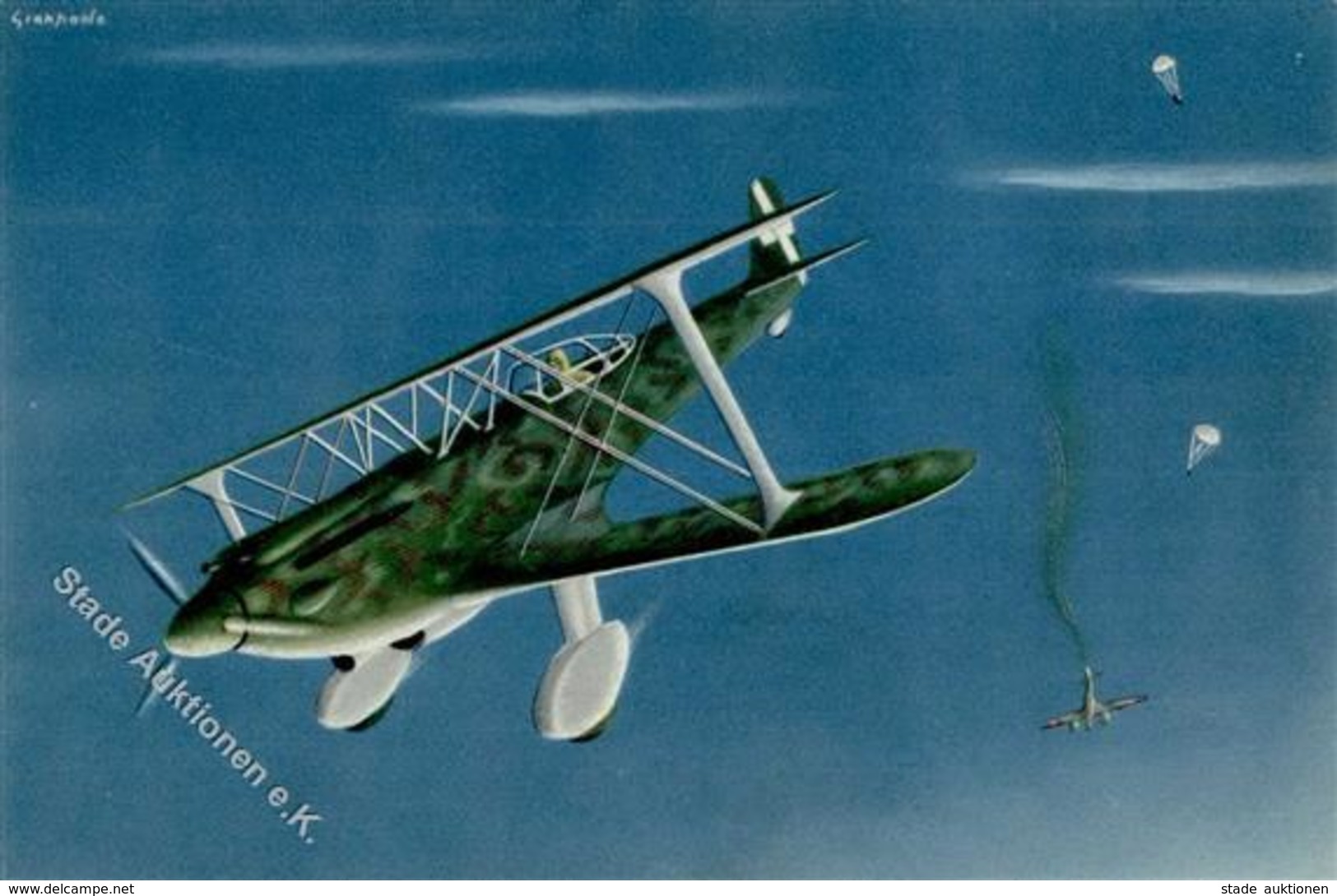 Flugwesen WK II Italien Aeroplani Caproni Sign. Gianpaolo Künstlerkarte I-II Aviation - 1939-1945: 2a Guerra