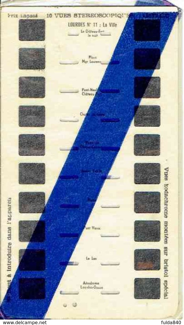 STEREOCARTE LESTRADE. 10 Vues Kodachrome - LOURDES. 11.  1950/58. - Diapositives