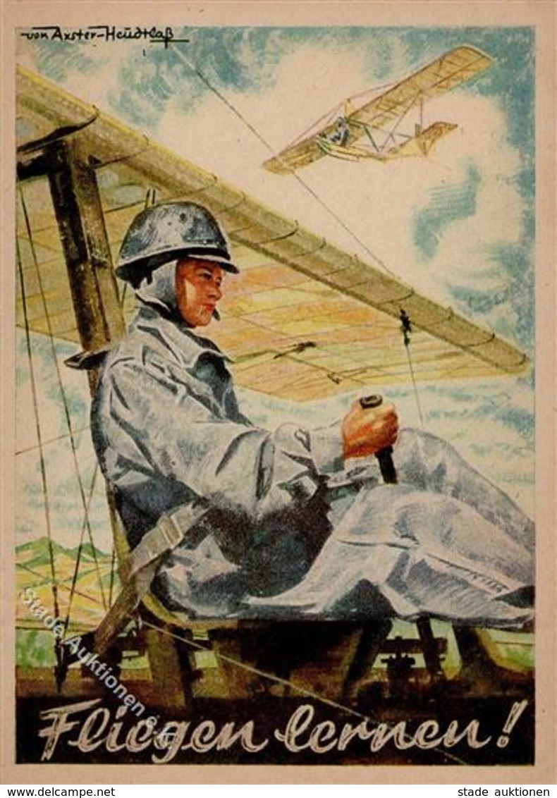 Flugwesen WK II WK II NS Fliegerkorps Sign. Axter-Heudtlaß Künstlerkarte I-II Aviation - 1939-1945: 2a Guerra