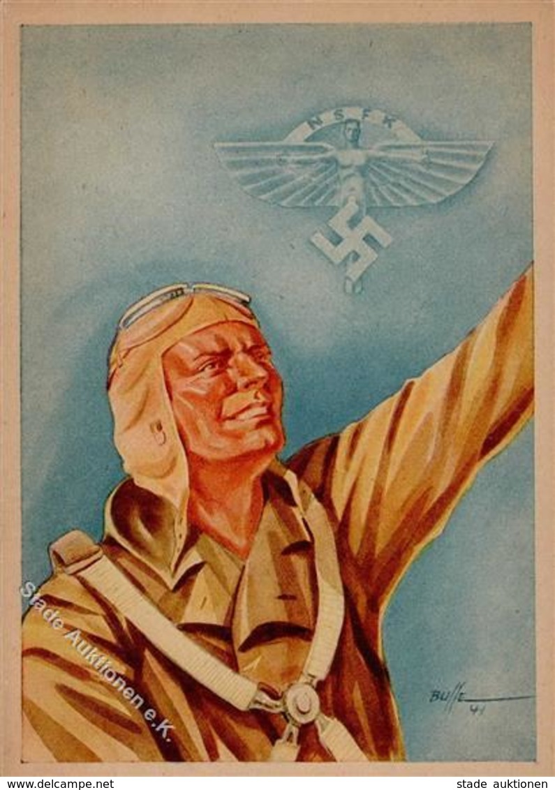 Flugwesen WK II WK II NS Fliegerkorps Sign. Busse Künstlerkarte I-II Aviation - 1939-1945: 2a Guerra