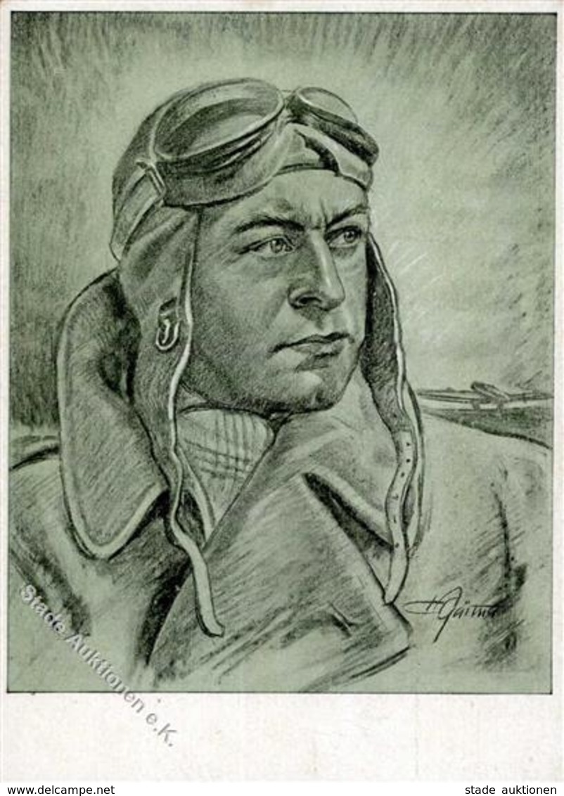 Flugwesen WK II WK II Pilot Sign. Gärtner, H. Künstlerkarte I-II Aviation - 1939-1945: 2a Guerra