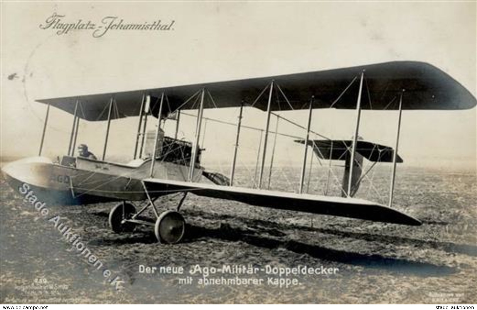 Sanke, Flugzeug Nr. 250 Ago Militär Doppeldecker Foto AK 1916 I-II Aviation - 1914-1918: 1a Guerra