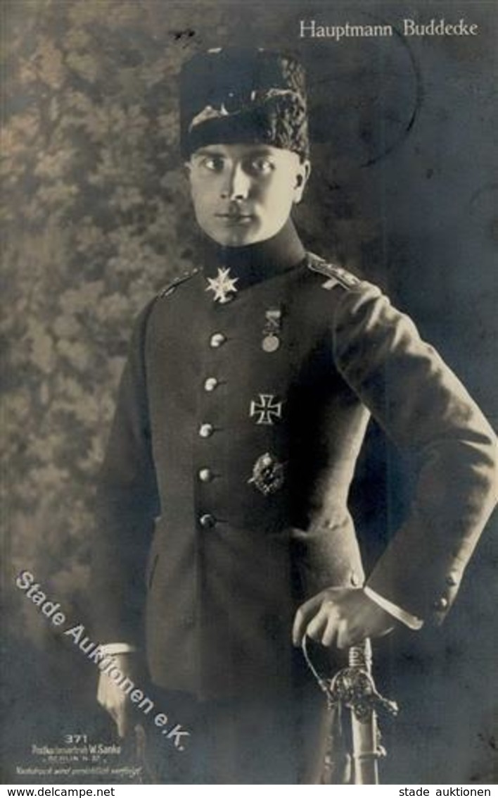 Sanke Piloten Buddecke Hauptmann Foto-Karte 1916 I-II - Guerra 1914-18