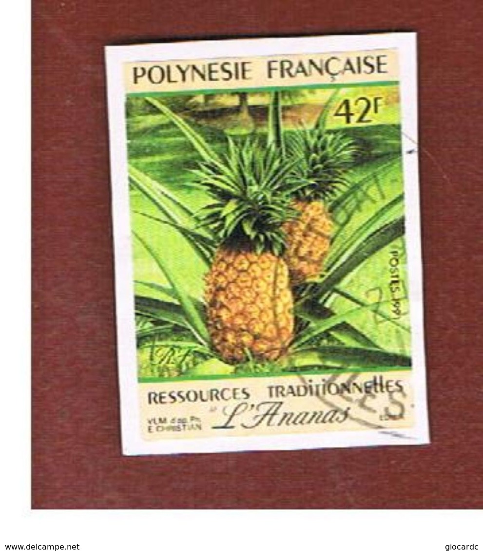 POLINESIA FRANCESE  (FRENCH POLYNESIA ) - SG 605  - 1991 FRUITS: PINEAPPLE - USED° - Oblitérés