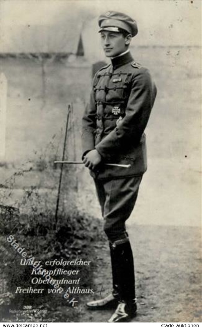 Sanke, Pilot Nr. 382 Frhr. Von Althaus Oberleutnant Foto AK 1916 I-II - Guerra 1914-18