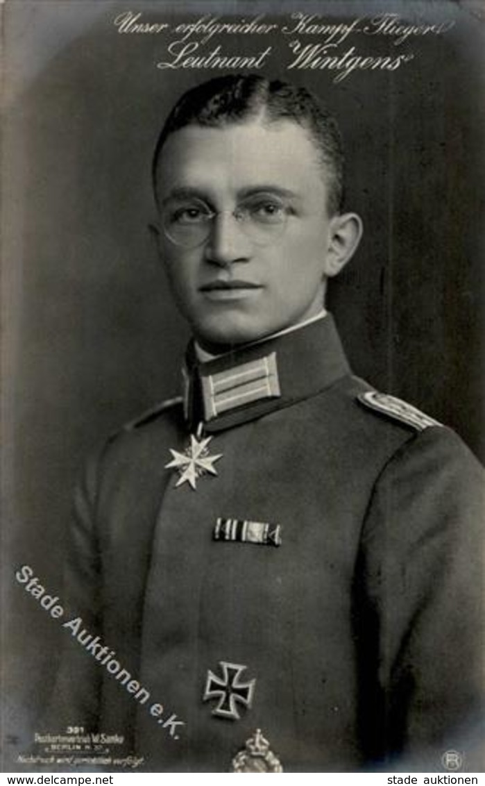 Sanke, Pilot Nr. 391 Wintgens Leutnant Foto AK 1916 I-II - Guerra 1914-18