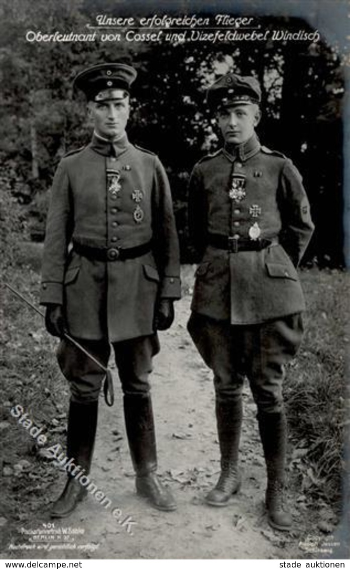 Sanke, Pilot Nr. 401 Cossel Oberleutnant U. Windisch Vizefeldwebel Foto AK I- - Guerra 1914-18
