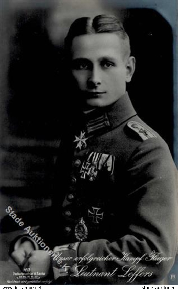 Sanke, Pilot Nr. 413 Leffers Leutnant Foto AK I- - Guerra 1914-18