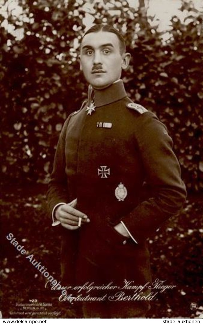 Sanke, Pilot Nr. 423 Berthold Oberleutnant Foto AK I-II - Guerra 1914-18