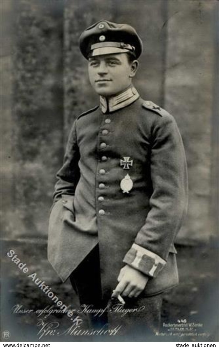 Sanke, Pilot Nr. 449 Manschott Leutnant Foto AK I-II - Guerra 1914-18