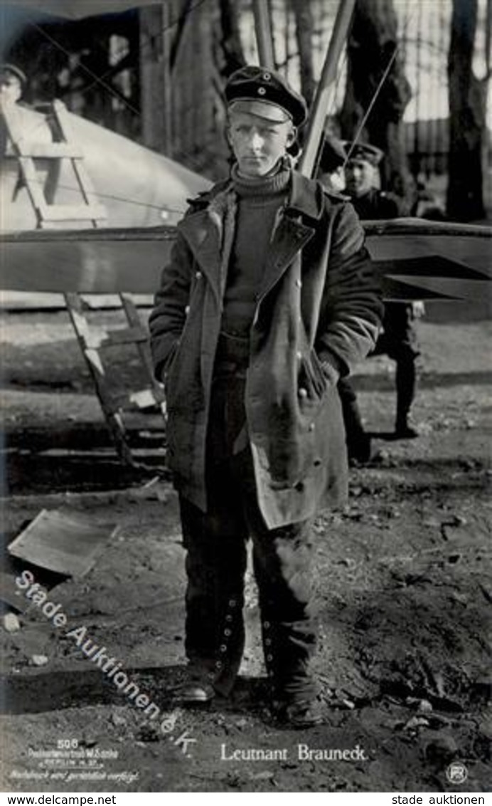 Sanke, Pilot Nr. 508 Brauneck Leutnant Foto AK I- - Weltkrieg 1914-18