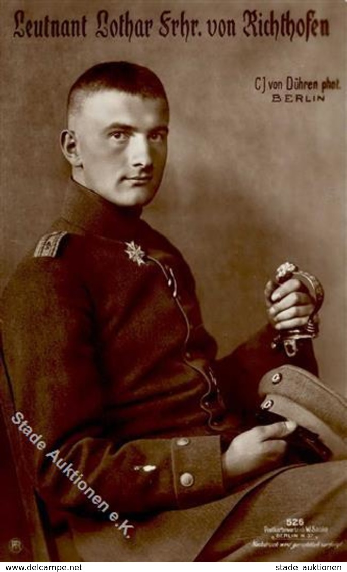 Sanke, Pilot Nr. 526 Richthofen, Lothar Frhr. V.  Leutnant  Foto AK I-II - Guerra 1914-18