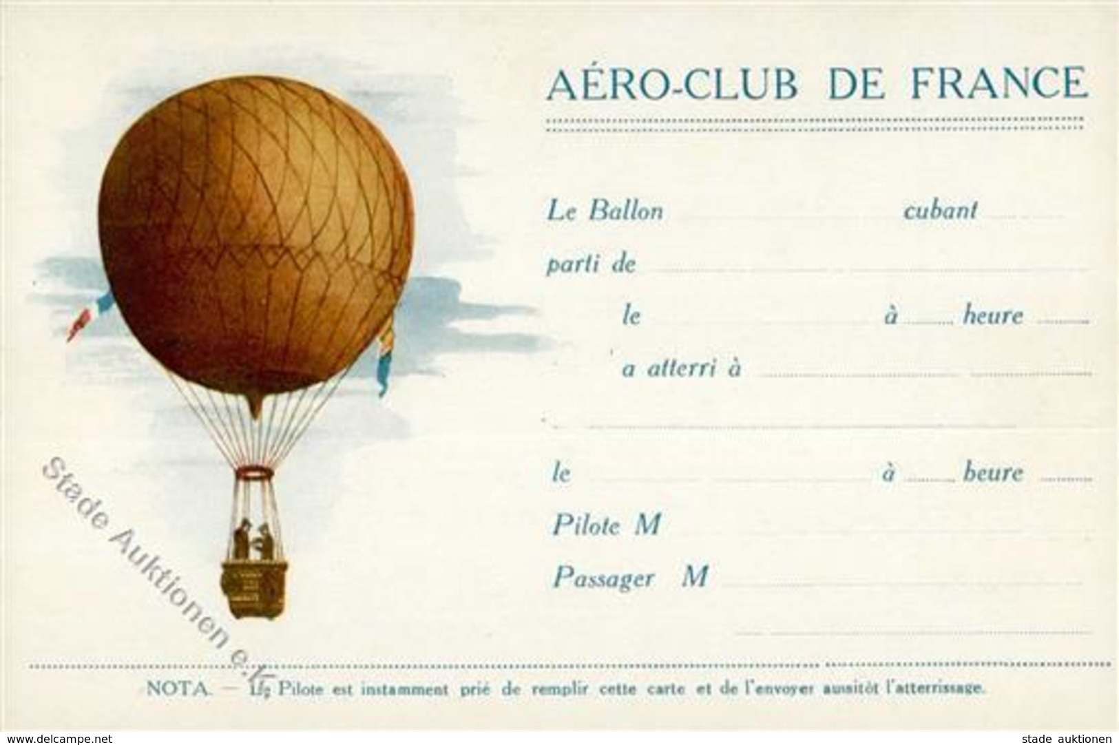 Ballon Aero Club De France I-II - Mongolfiere