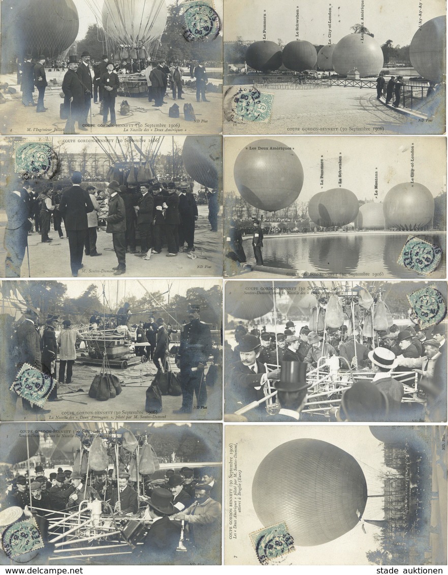 Ballon Gordon Bennett Cup Lot Mit 10 Foto-Karten 1906 I-II - Mongolfiere