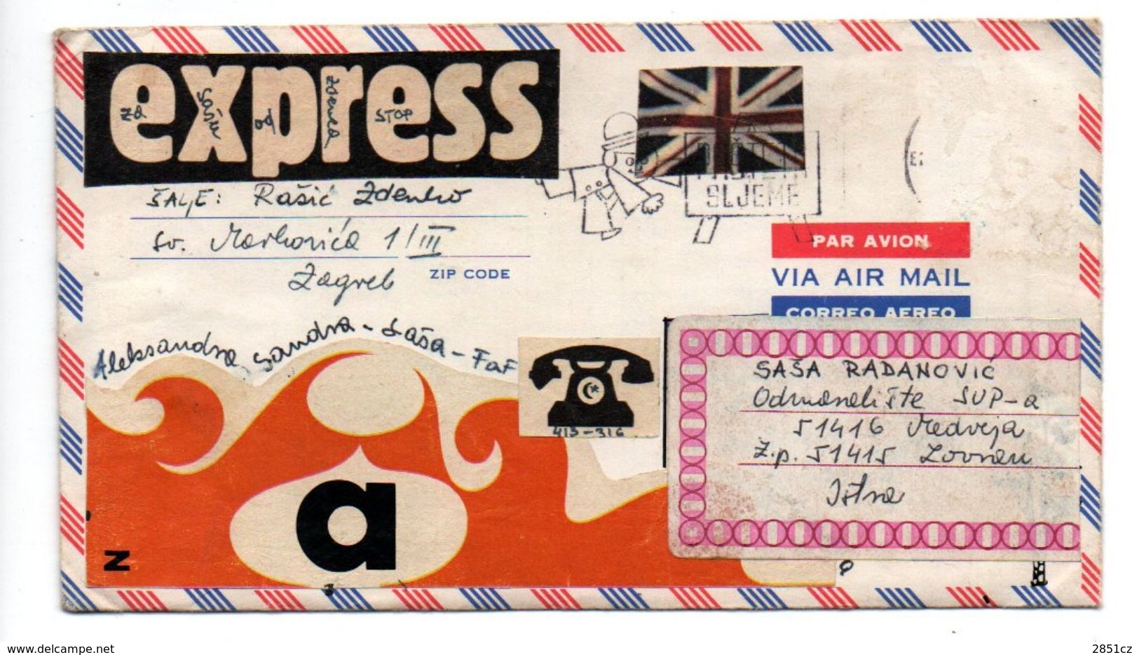 Letter - Postmark Pašteta Sljeme, 1971., Yugoslavia, Airmail / Par Avion - Aéreo