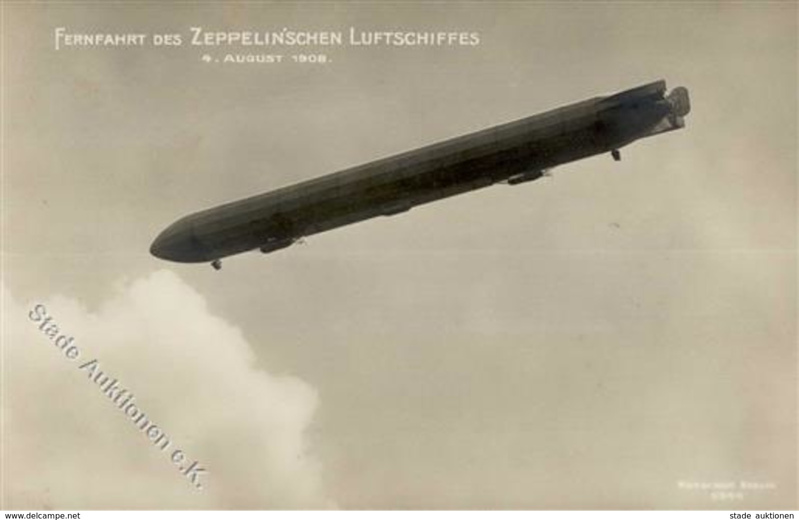 Zeppelin Fernfahrt  Foto AK 1908 I-II Dirigeable - Dirigibili