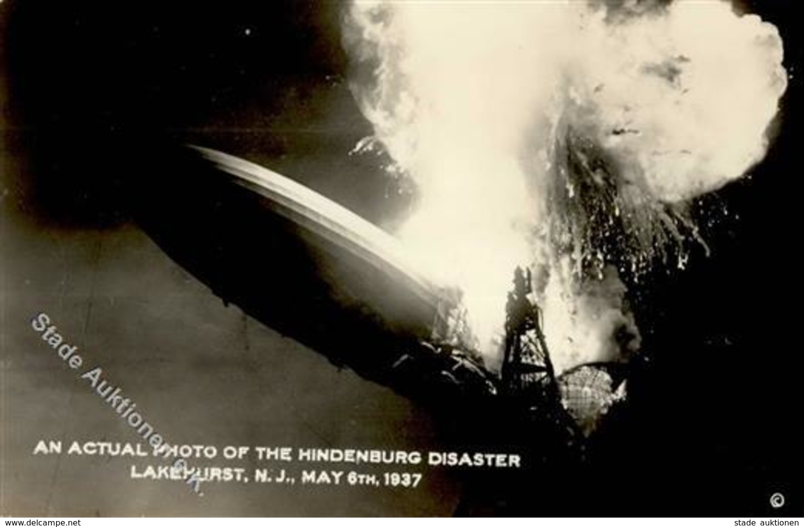 Zeppelin Hindenburg Unglück Lakehurst USA Foto AK I-II Dirigeable - Dirigibili