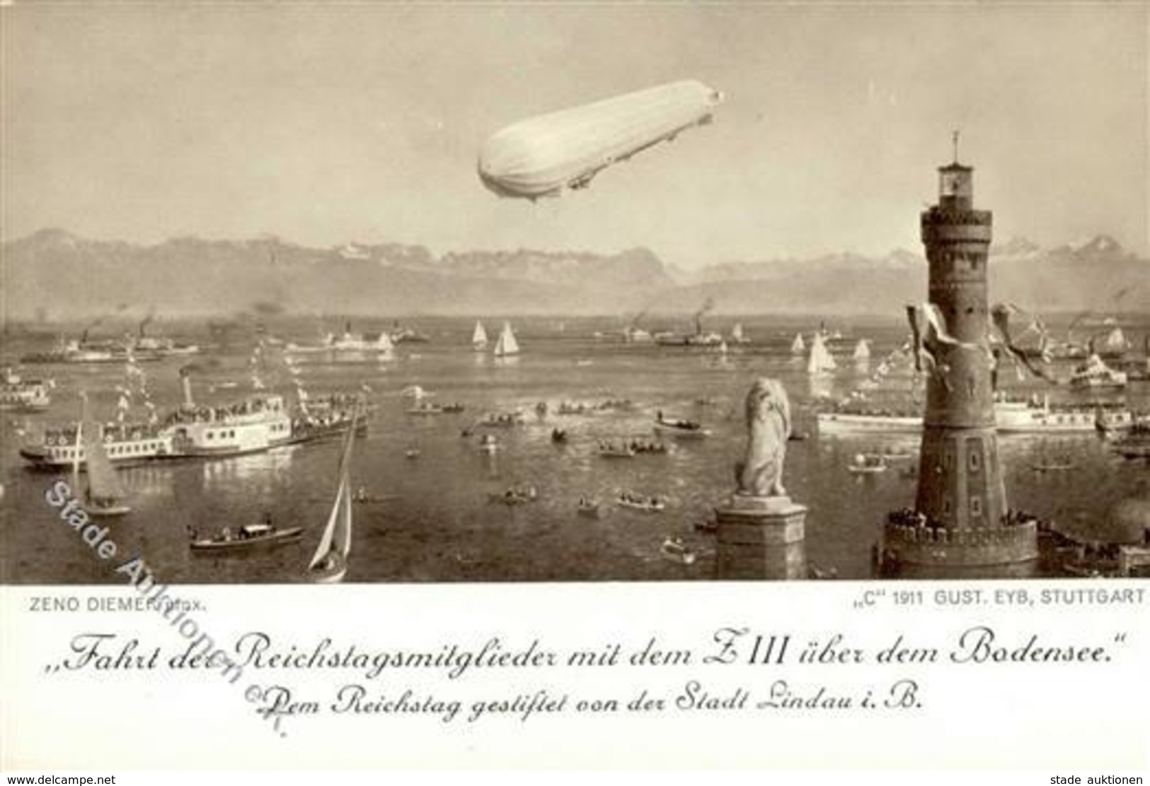 Zeppelin Konstanz (7750) Z III Fahrt Der Reichstagsmitglieder Bodensee I-II Dirigeable - Zeppeline