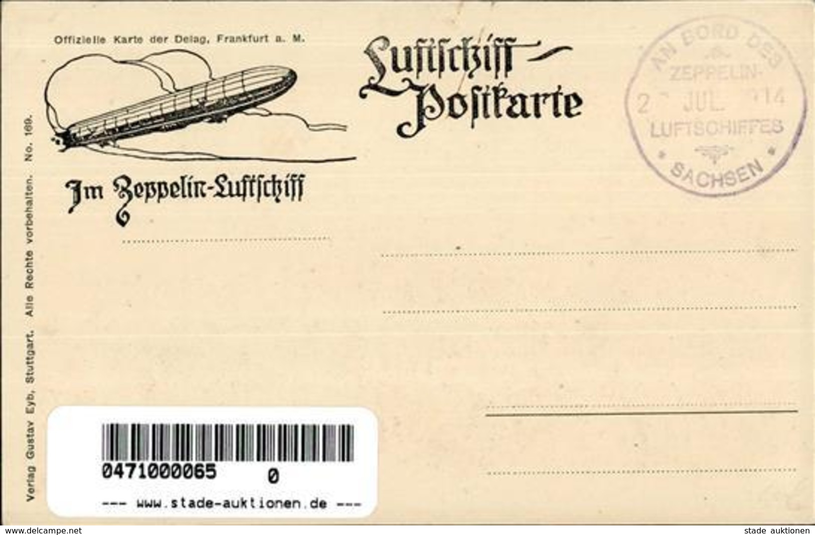 Zeppelin Landung Der Sachsen Sonderstempel 1914 I-II Dirigeable - Zeppeline