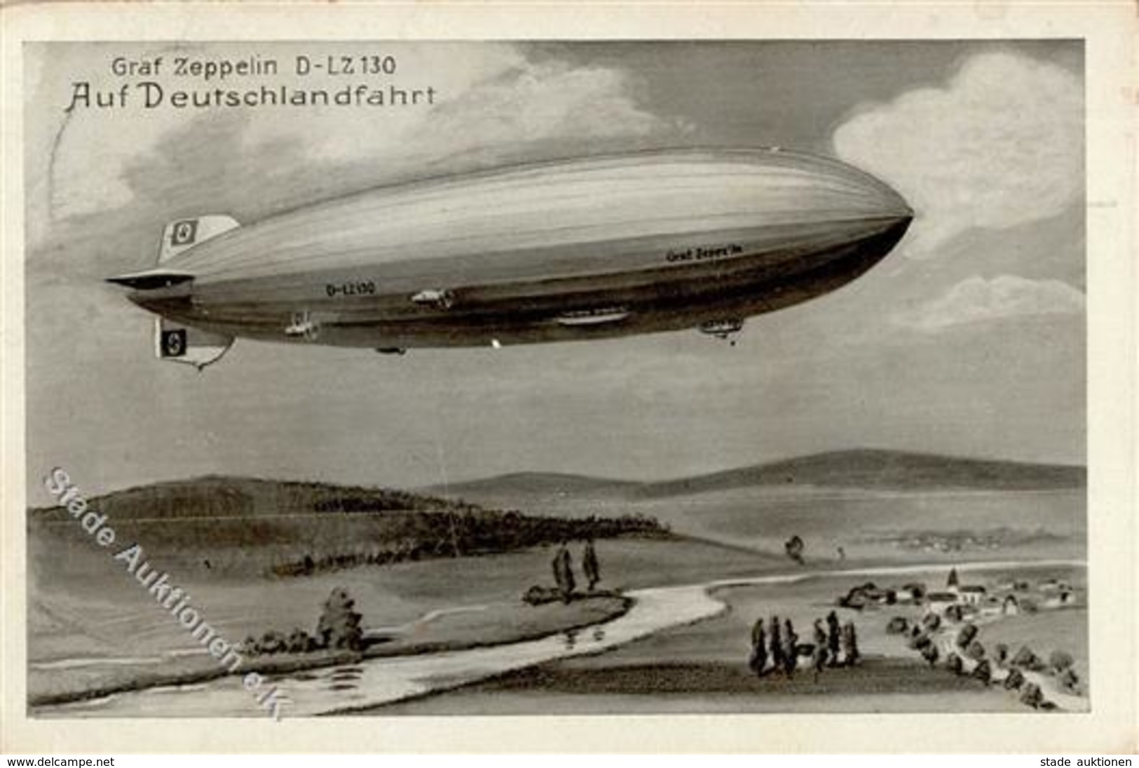 Zeppelin WK II D LZ 130 Auf Deutschlandfahrt I-II (abgestoßen) Dirigeable - Dirigibili