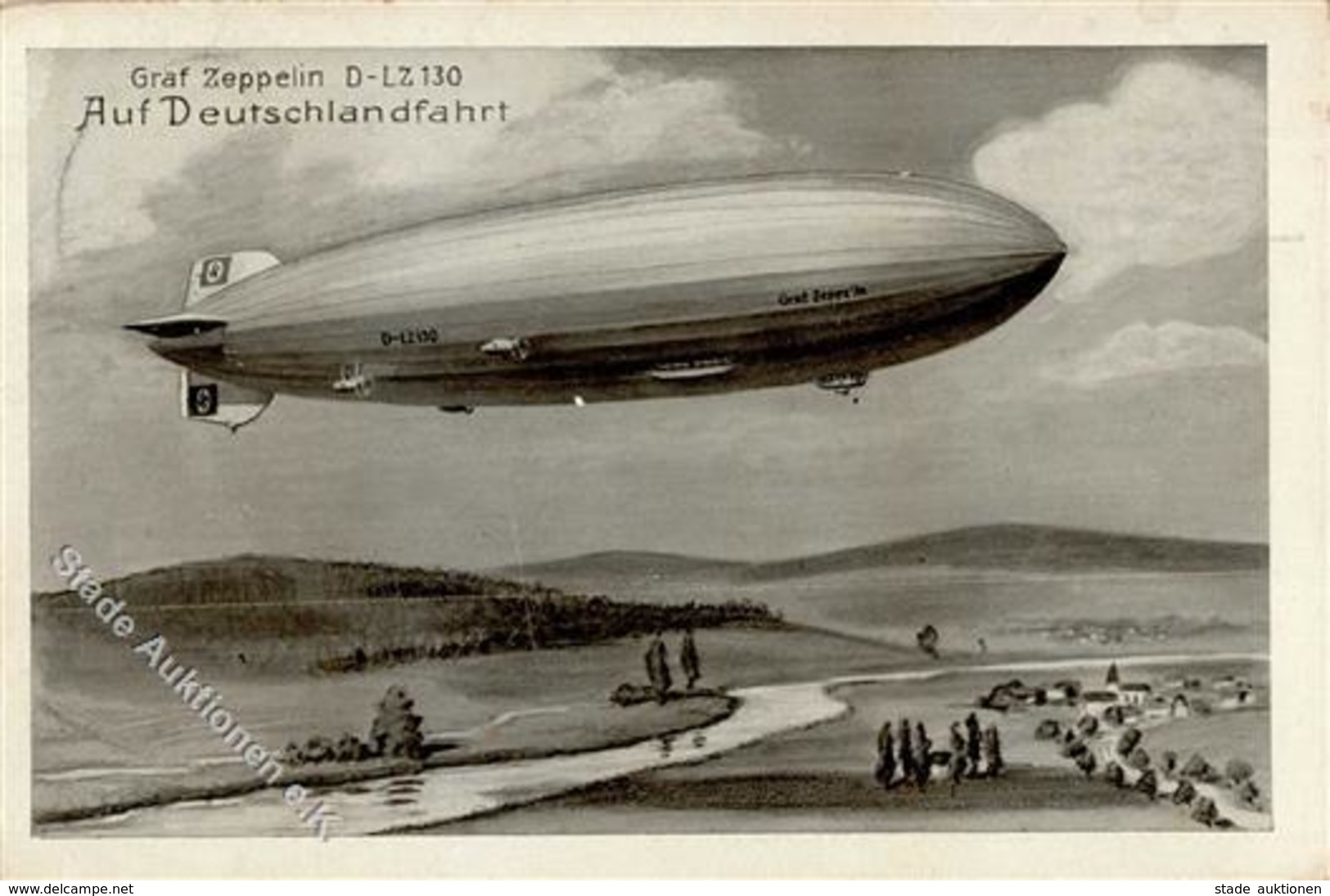 Zeppelin WK II D LZ 130 Auf Deutschlandfahrt I-II (abgestoßen) Dirigeable - Zeppeline