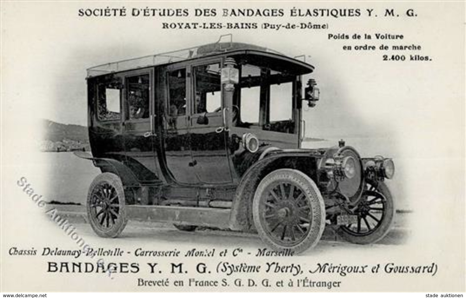 Oldtimer Chassis Delaunay, Carrosserie Montel & Cie.  Bandages Y.M.G. I-II - Altri & Non Classificati