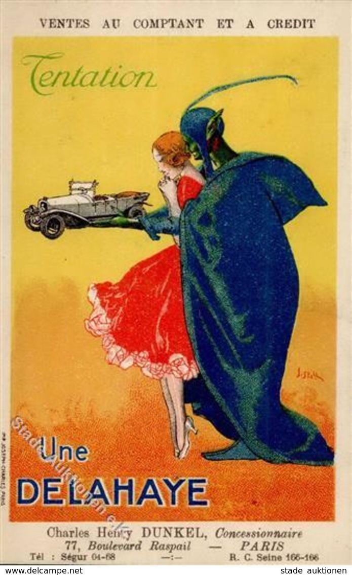 Oldtimer Delahaye Werbung Künstlerkarte I-II Publicite - Altri & Non Classificati