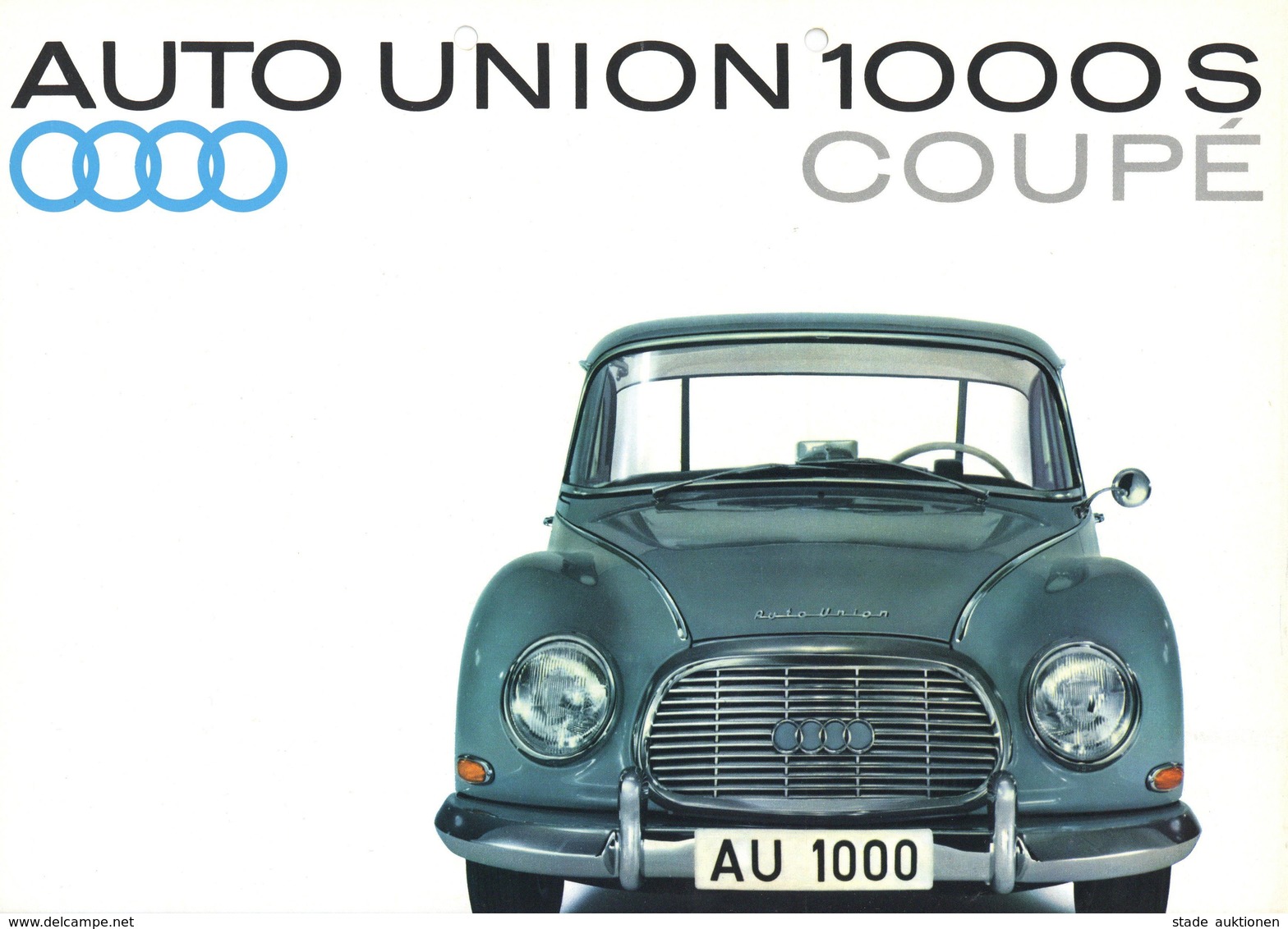 Auto Oldtimer Auto Union 1000 S Coupe 1957-60 Broschüre - Altri & Non Classificati