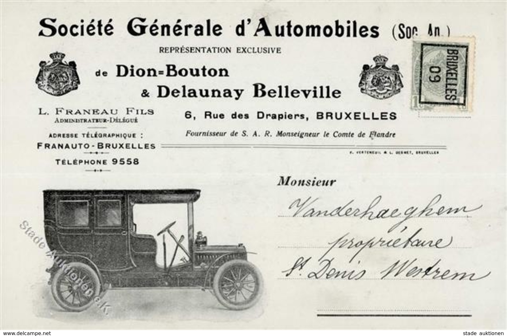 Auto Oldtimer Dion Bouton Societe Generale D'Automobiles I-II - Altri & Non Classificati