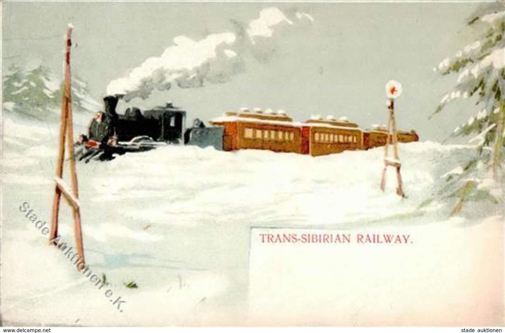 Eisenbahn Trans Sibirian Railway Künstlerkarte I-II Chemin De Fer - Treni