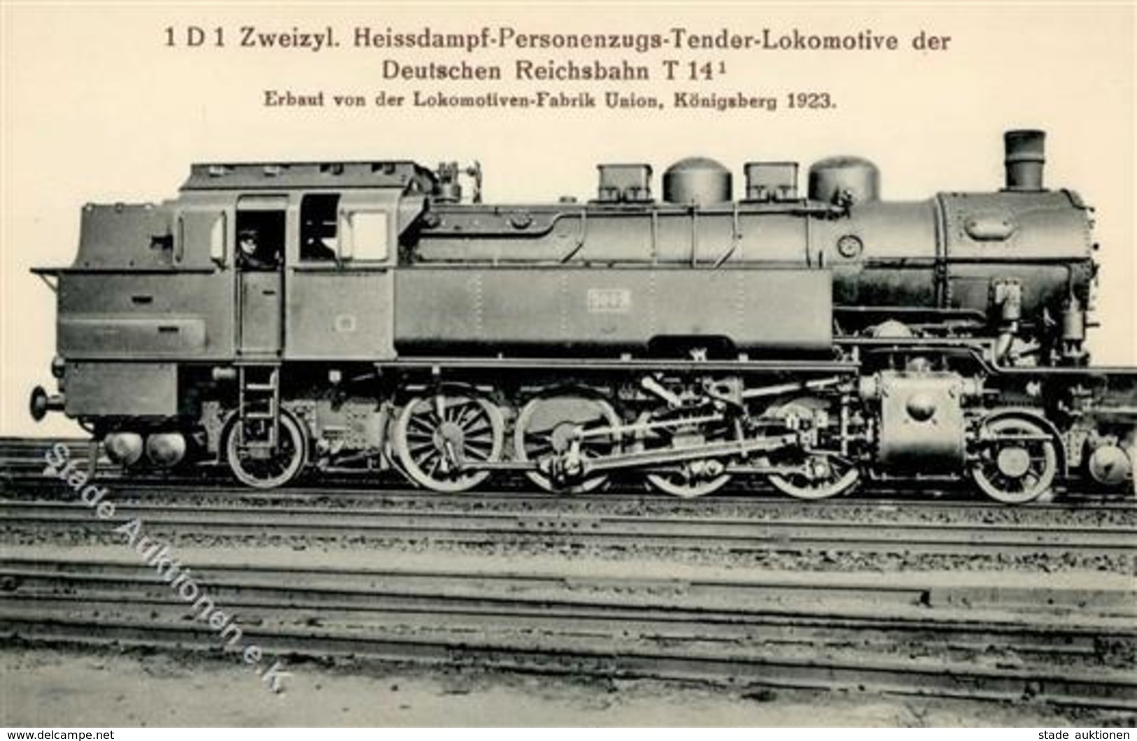 Lokomotive 1 D 1 Zweizyl. Heissdampf Personenzus Tender Lokomotive Der Deutschen Reichsbahn T 14 I-II - Treni