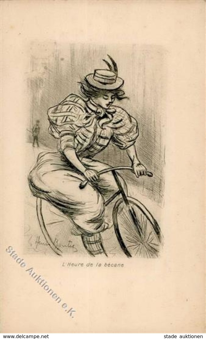 Fahrrad Sign. Boutet, Henri Künstlerkarte I-II Cycles - Treni