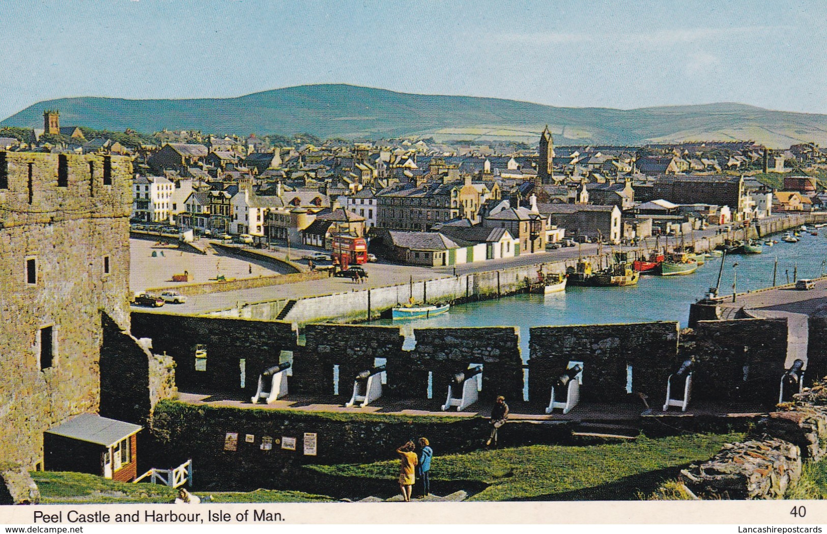 Postcard Peel Castle And Harbour Isle Of Man [ Bamforth ] My Ref  B12402 - Isle Of Man